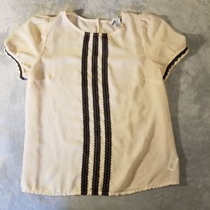 Forever 21 XXI Cream blouse with black lace Size M